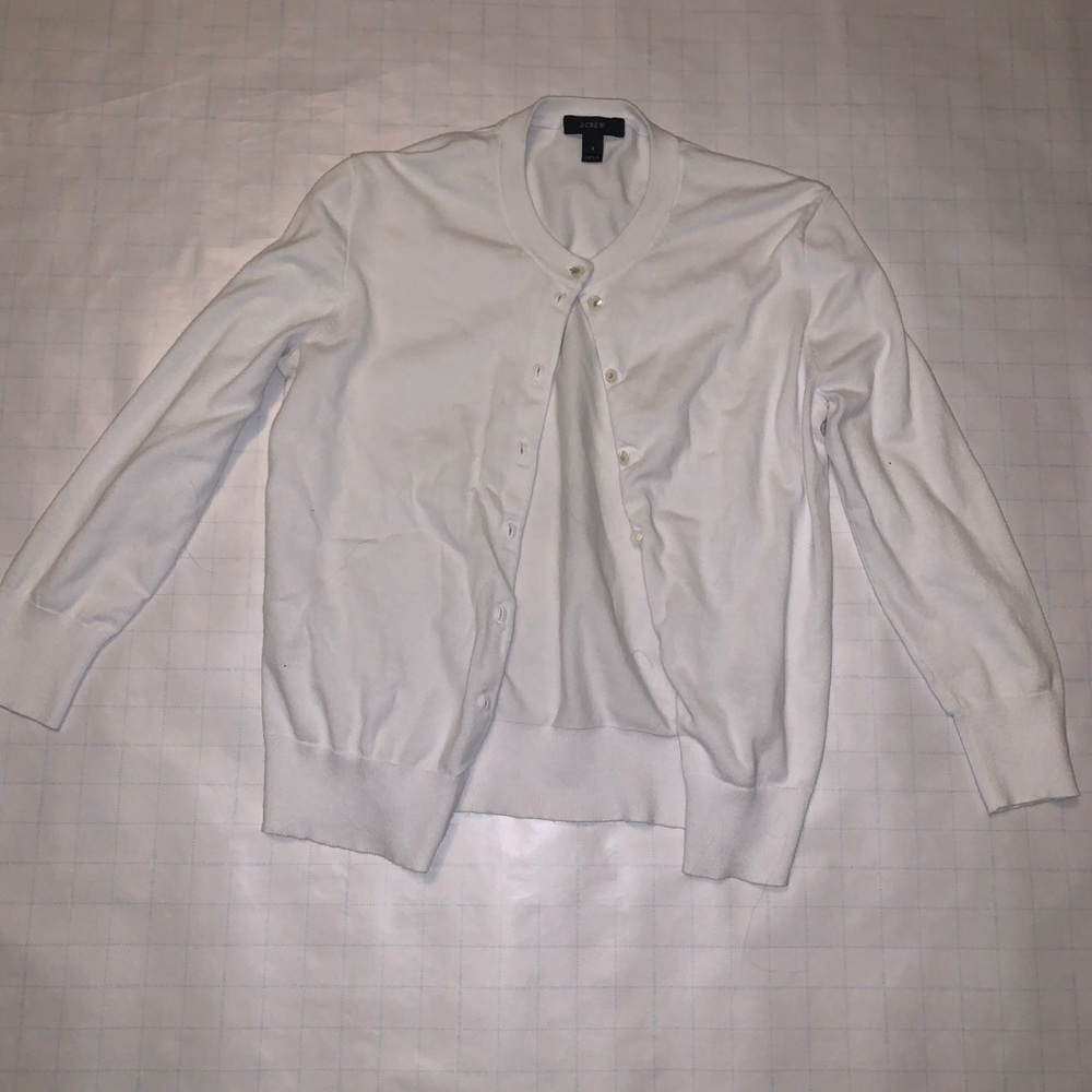 J. Crew White Cardigan